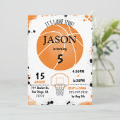 バスケットボール誕生日招待状、 招待状 (スタンド正面)