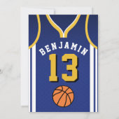 バスケットボール誕生日招待状 招待状 (裏面)