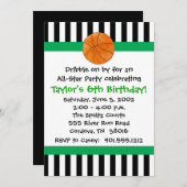 バスケットボール誕生日招待状 招待状 (正面/裏面)