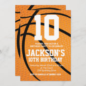 バスケットボール誕生日招待状 招待状 (正面/裏面)