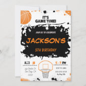 バスケットボール誕生日招待状 招待状 (正面)