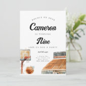 バスケットボール誕生日招待状forボーイズ 招待状 (スタンド正面)