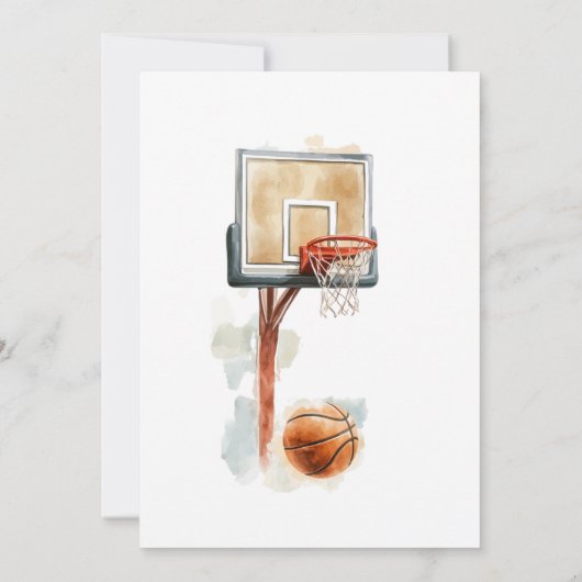 バスケットボール誕生日招待状forボーイズ 招待状 (裏面)