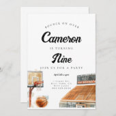 バスケットボール誕生日招待状forボーイズ 招待状 (正面/裏面)