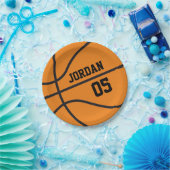 バスケットボール誕生日紙プレート ペーパープレート (パーティー)