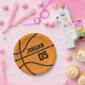 バスケットボール誕生日紙プレート ペーパープレート (パーティー)