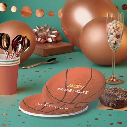 バスケットボール誕生日紙プレート ペーパープレート (複数)
