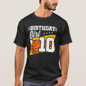 バスケットボール誕生日10歳ガール10誕生日 Tシャツ (正面)