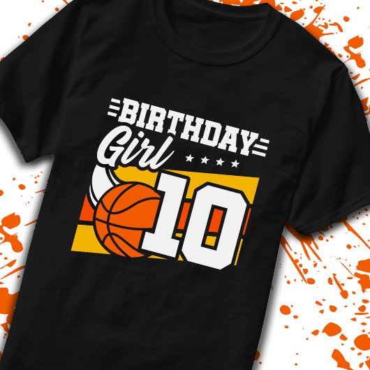 バスケットボール誕生日10歳ガール10誕生日 Tシャツ