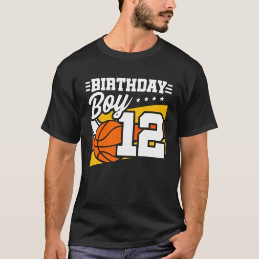 バスケットボール誕生日12歳オールドボーイ12誕生日 Tシャツ (正面)