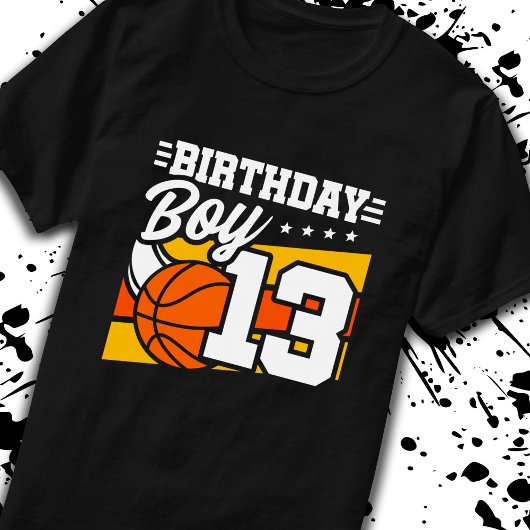 バスケットボール誕生日13歳オールドボーイ13誕生日 Tシャツ