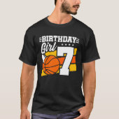 バスケットボール誕生日7歳ガール7誕生日 Tシャツ (正面)