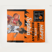 バスケットボール誕生日、バスケットボールプレイヤーバックドロップ タペストリー (正面(横))