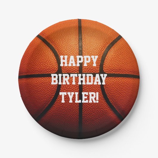 バスケットボール誕生日 ペーパープレート (正面)