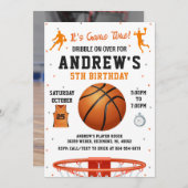 バスケットボール誕生日(写真あり) 招待状 (正面/裏面)