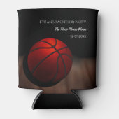 バスケットボール誕生日 / 結婚前パーティー 黒 オレンジ 缶クーラー (正面)