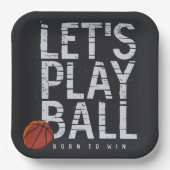 バスケットボール遊がボールを生まれスポーツに勝ち取る ペーパープレート (正面)