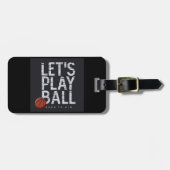 バスケットボール遊がボールを生まれスポーツに勝ち取る ラゲッジタグ (正面横)