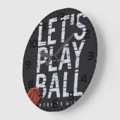 バスケットボール遊がボールを生まれスポーツに勝ち取る ラージ壁時計 (傾斜)