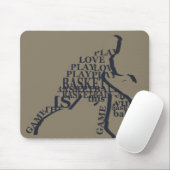 バスケットボール選手がフル体でドリブル文字 マウスパッド (マウス)