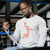 バスケットボール選手がボールのシンボルをスラムにする Tシャツ