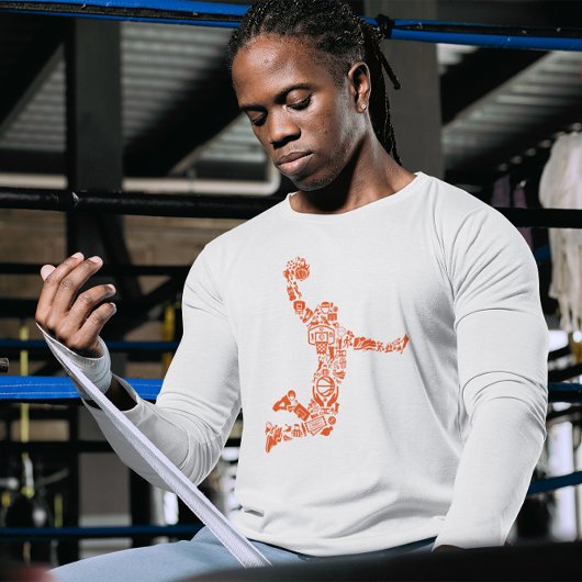 バスケットボール選手がボールのシンボルをスラムにする Tシャツ