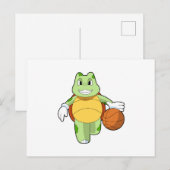 バスケットボール選手としてのコメロマチ（カメのキャラクター）バスケットボール.PNG ポストカード (正面/裏面)