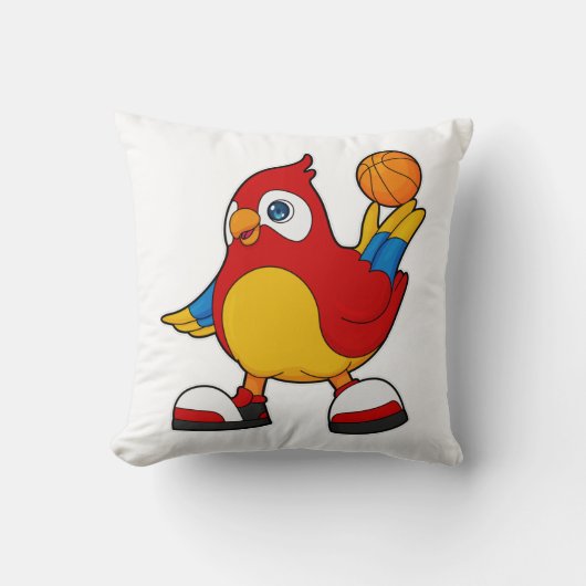 バスケットボール選手としてオウム クッション (正面)
