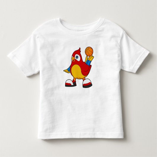バスケットボール選手としてオウム トドラーTシャツ (正面)