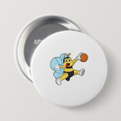 バスケットボール選手としてBee 缶バッジ (正面&裏面)