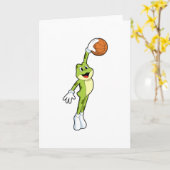 バスケットボール選手としてFrog.PNG カード (黄色い花)
