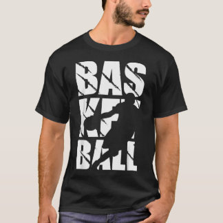 バスケットボール選手とバスケットボールのデザイン Tシャツ