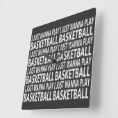 バスケットボール選手に関するおもしろい諺 スクエア壁時計 (傾斜)