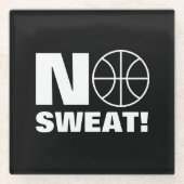 バスケットボール選手のためのスウェットスポーツコースターギフトなし ガラスコースター (正面)