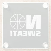 バスケットボール選手のためのスウェットスポーツコースターギフトなし ガラスコースター (裏面)