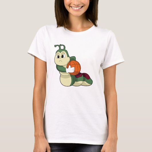 バスケットボール選手のキャタピラ Tシャツ (正面)