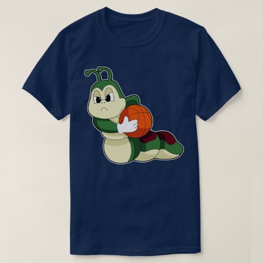 バスケットボール選手のキャタピラ Tシャツ (デザイン正面)