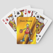 バスケットボール選手のキャラとボールのパーソナライズ トランプ (裏面)