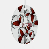 バスケットボール選手のキープサマルーンのグレースポーツ メタルオーナメント (正面右)