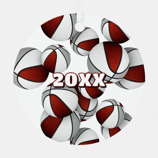 バスケットボール選手のキープサマルーンのグレースポーツ メタルオーナメント (裏面)