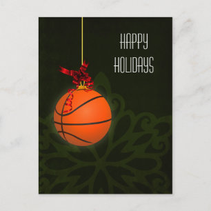 バスケットボール選手のクリスマスカード シーズンポストカード