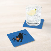 バスケットボール選手のシルエット スクエアペーパーコースター (インサイチュ)