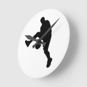 バスケットボール選手のシルエット ラウンド壁時計 (傾斜)