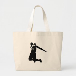バスケットボール選手のシルエット ラージトートバッグ