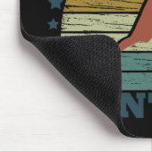 バスケットボール選手のドリブルヴィンテージレトロな夕日 マウスパッド (コーナー)