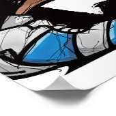 バスケットボール選手のドリブル球 ポスター (角)