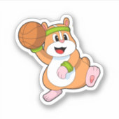 バスケットボール選手のハムスター シール (正面)