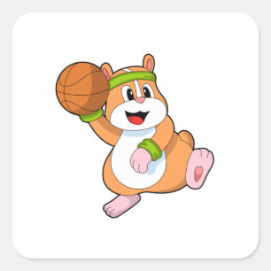 バスケットボール選手のハムスター スクエアシール