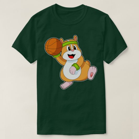 バスケットボール選手のハムスター Tシャツ (デザイン正面)