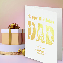 バスケットボール選手のパパ 誕生日おめでとう ホイルカード